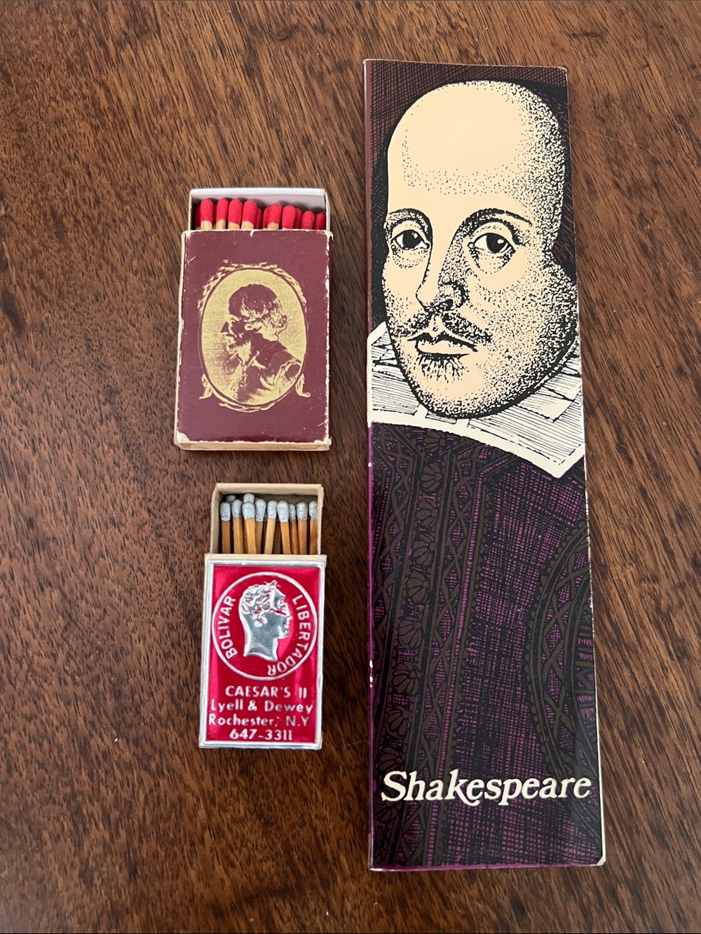 Vintage Matchbook Covers William Shakespeare Rochester NY Caesar’s